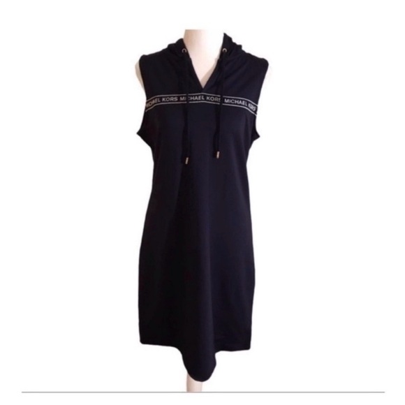 MICHAEL KORS Navy Logo Hooded Dress - Picture 2 of 8